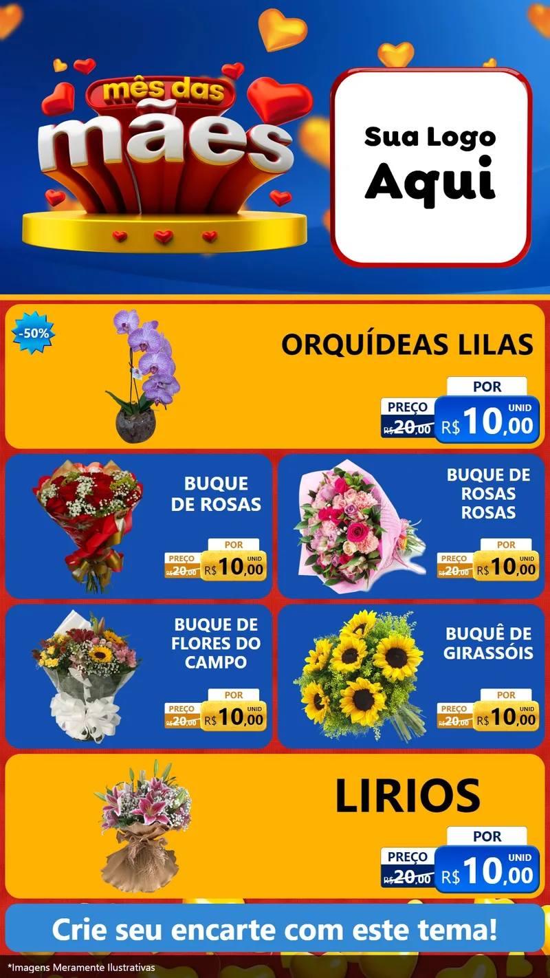 Modelo de TV para TV Vertical com o tema Mês das Mães para Floricultura e jardim