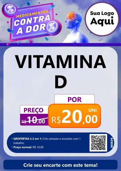 Modelo de Cartaz para Cartaz A4 Vertical com o tema Contra Dor - Farmácia para Farmácia