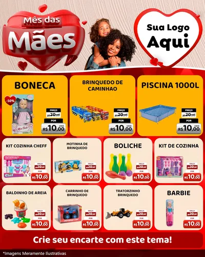 Modelo de Rede Social para Feed Instagram com o tema Mês das Mães para Brinquedos