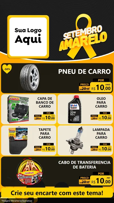 Modelo de TV para TV Vertical com o tema Setembro Amarelo para Auto peças