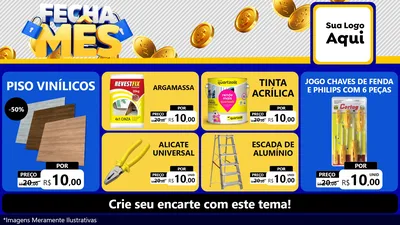 Modelo de TV para TV Horizontal com o tema Fecha Mês para Material para Construção