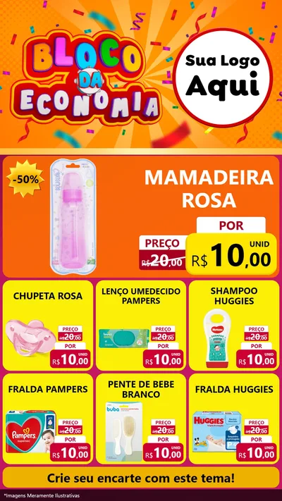 Modelo de Rede Social para Stories com o tema Bloco da Economia para Bebês