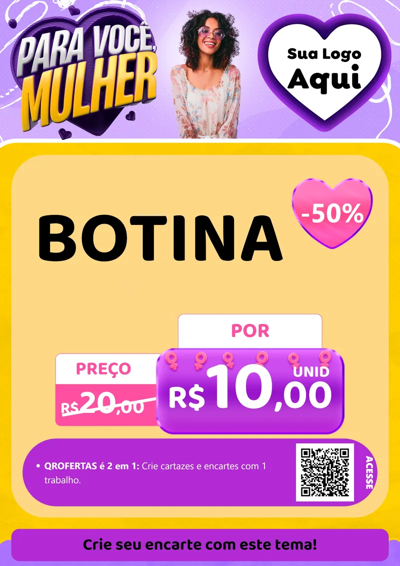 Modelo de Cartaz para Cartaz A4 Vertical com o tema Para Você, Mulher para Agropecuária