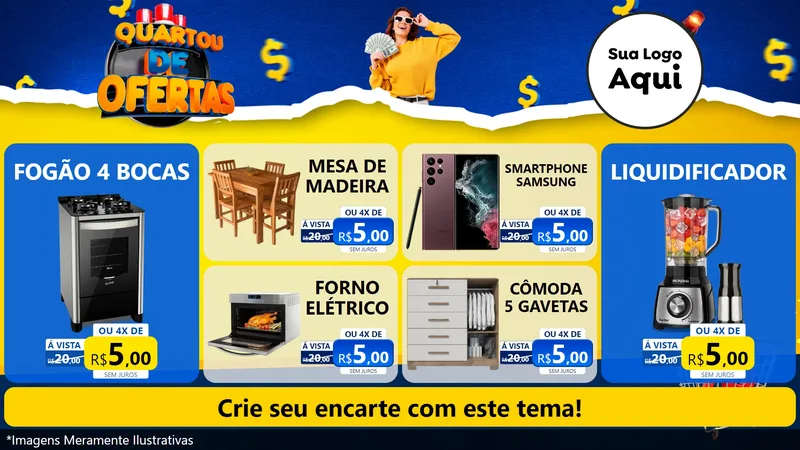 Modelo de TV para TV Horizontal com o tema Quartou de Ofertas para Móveis e Eletro