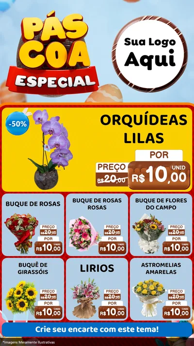 Modelo de Rede Social para Stories com o tema Páscoa Especial para Floricultura e jardim