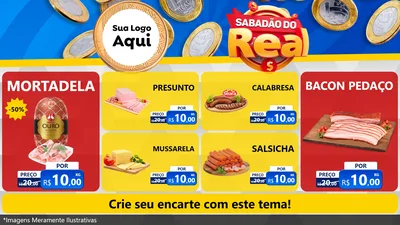 Modelo de TV para TV Horizontal com o tema Sabadão do Real para Frios e Laticínios