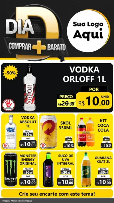 Modelo de Rede Social para Stories com o tema Dia D Mais Economia para Distribuidora de bebidas