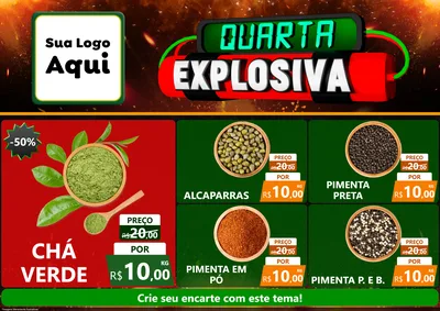 Modelo de Encarte para Encarte A4 Horizontal com o tema Quarta Explosiva para Produtos Naturais