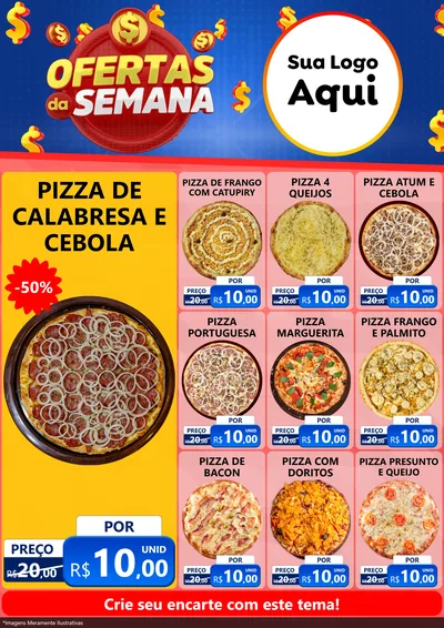 Modelo de Encarte para Encarte A4 Vertical com o tema Ofertas Da Semana para Pizzaria