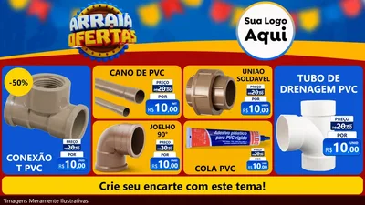 Modelo de TV para TV Horizontal com o tema Arraiá de Ofertas - Junina para Tubos e conexões
