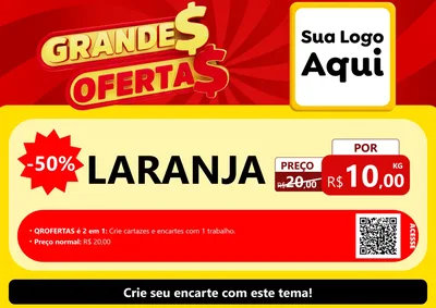 Modelo de Cartaz para Cartaz A4 Horizontal com o tema Grandes Ofertas para Hortifrúti