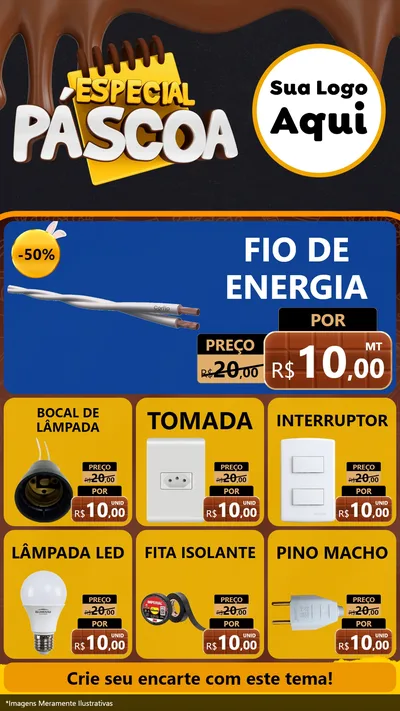 Modelo de Rede Social para Stories com o tema Especial Páscoa para Materiais Elétricos