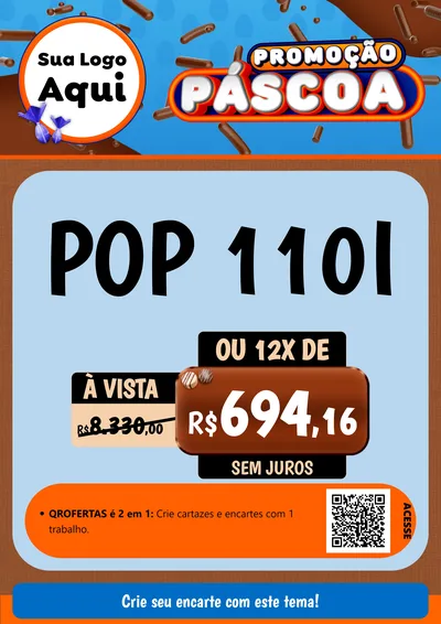 Modelo de Cartaz para Cartaz A4 Vertical com o tema Promoção Páscoa para Concessionaria de Motos