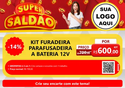 Modelo de Cartaz para Cartaz A4 Horizontal com o tema Super Saldão para Maquinas e Ferramentas