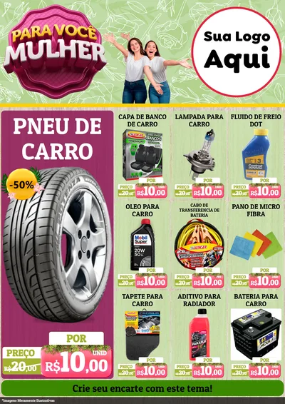 Modelo de Encarte para Encarte A4 Vertical com o tema Para Você Mulher para Auto peças