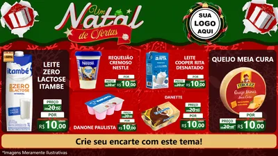 Modelo de TV para TV Horizontal com o tema Um Natal de Ofertas para Frios e Laticínios