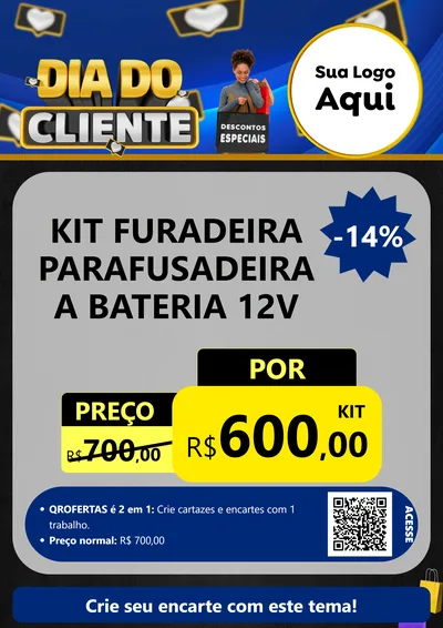 Modelo de Cartaz para Cartaz A4 Vertical com o tema Dia Do Cliente para Maquinas e Ferramentas