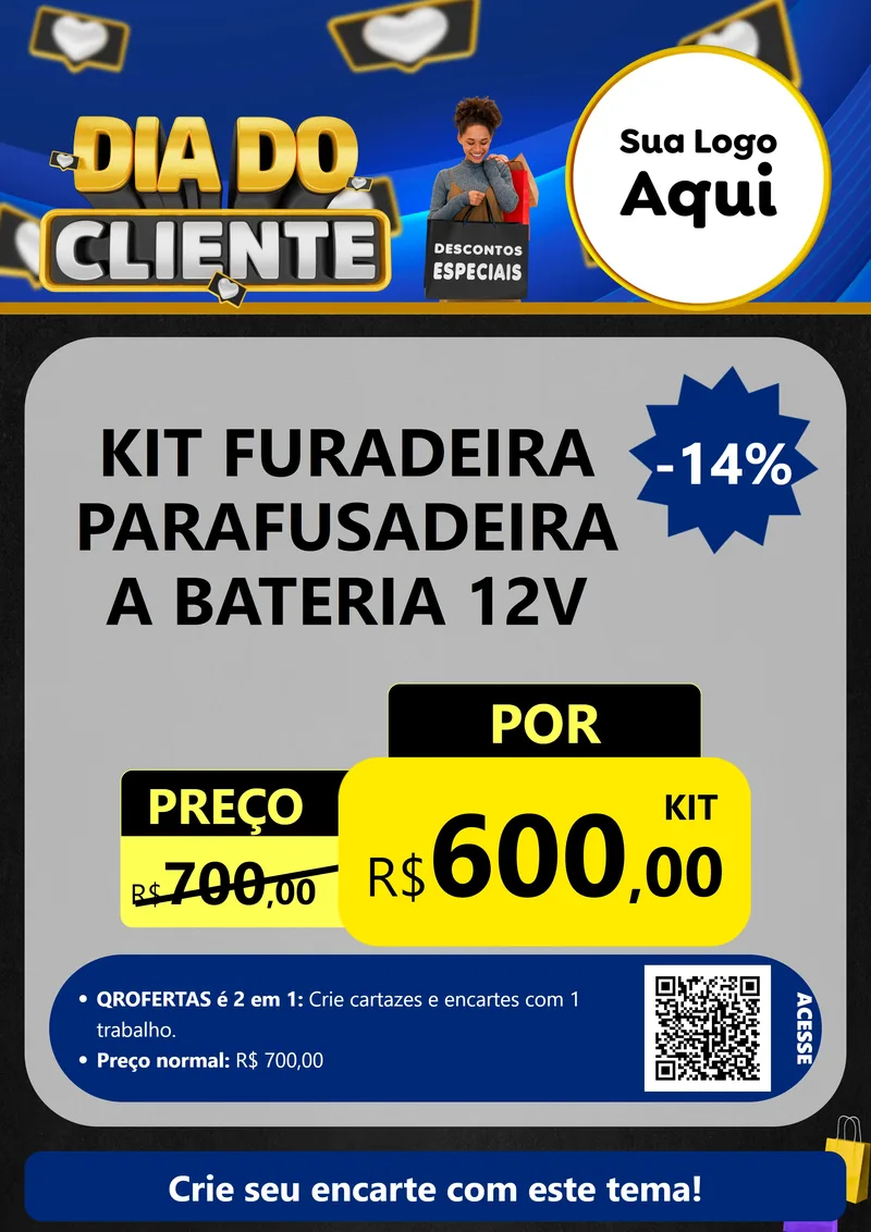Modelo de Cartaz para Cartaz A4 Vertical com o tema Dia Do Cliente para Maquinas e Ferramentas