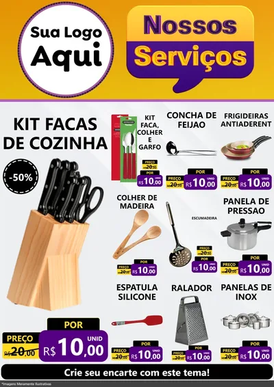 Modelo de Encarte para Encarte A4 Vertical com o tema Nossos Serviços para Utilidades Domésticas