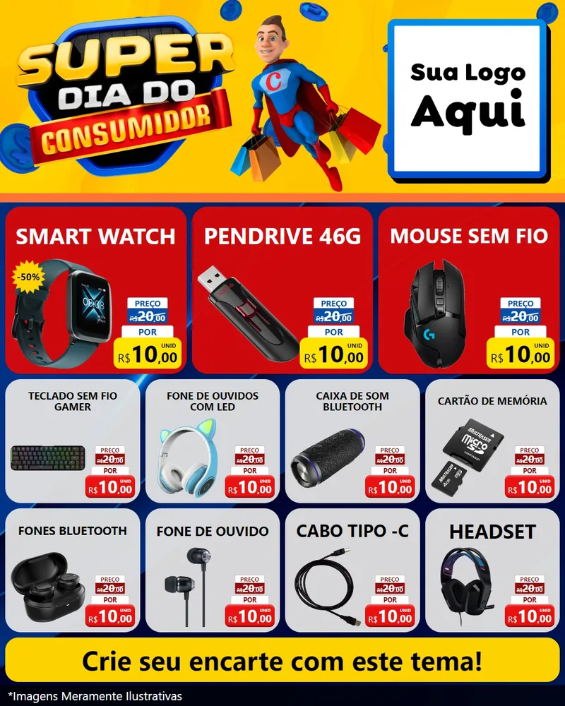 Modelo de Rede Social para Feed Instagram com o tema Super Dia do Consumidor para Informática