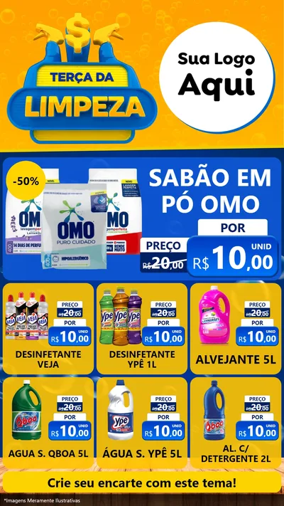 Modelo de Rede Social para Stories com o tema Terça da Limpeza para Produtos de Limpeza