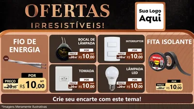 Modelo de TV para TV Horizontal com o tema Ofertas Irresistíveis! para Materiais Elétricos