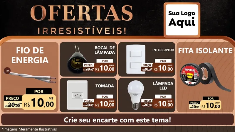 Modelo de TV para TV Horizontal com o tema Ofertas Irresistíveis! para Materiais Elétricos