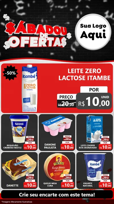 Modelo de Rede Social para Stories com o tema Sabadou de Ofertas para Frios e Laticínios