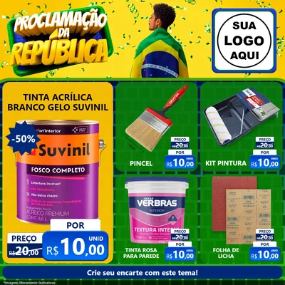 Modelo de Rede Social para Feed Facebook com o tema Proclamação da República para Tintas e Ferramentas