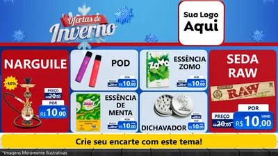 Modelo de TV para TV Horizontal com o tema Ofertas de Inverno para Tabacaria