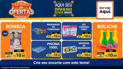 Modelo de TV para TV Horizontal com o tema Sábado de Ofertas Imperdíveis para Brinquedos