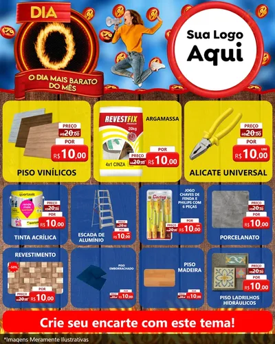 Modelo de Rede Social para Feed Instagram com o tema Dia O - O Dia Mais Barato Do Mês para Material para Construção