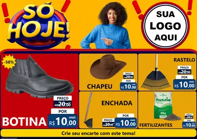 Modelo de Encarte para Encarte A4 Horizontal com o tema Só Hoje! para Agropecuária