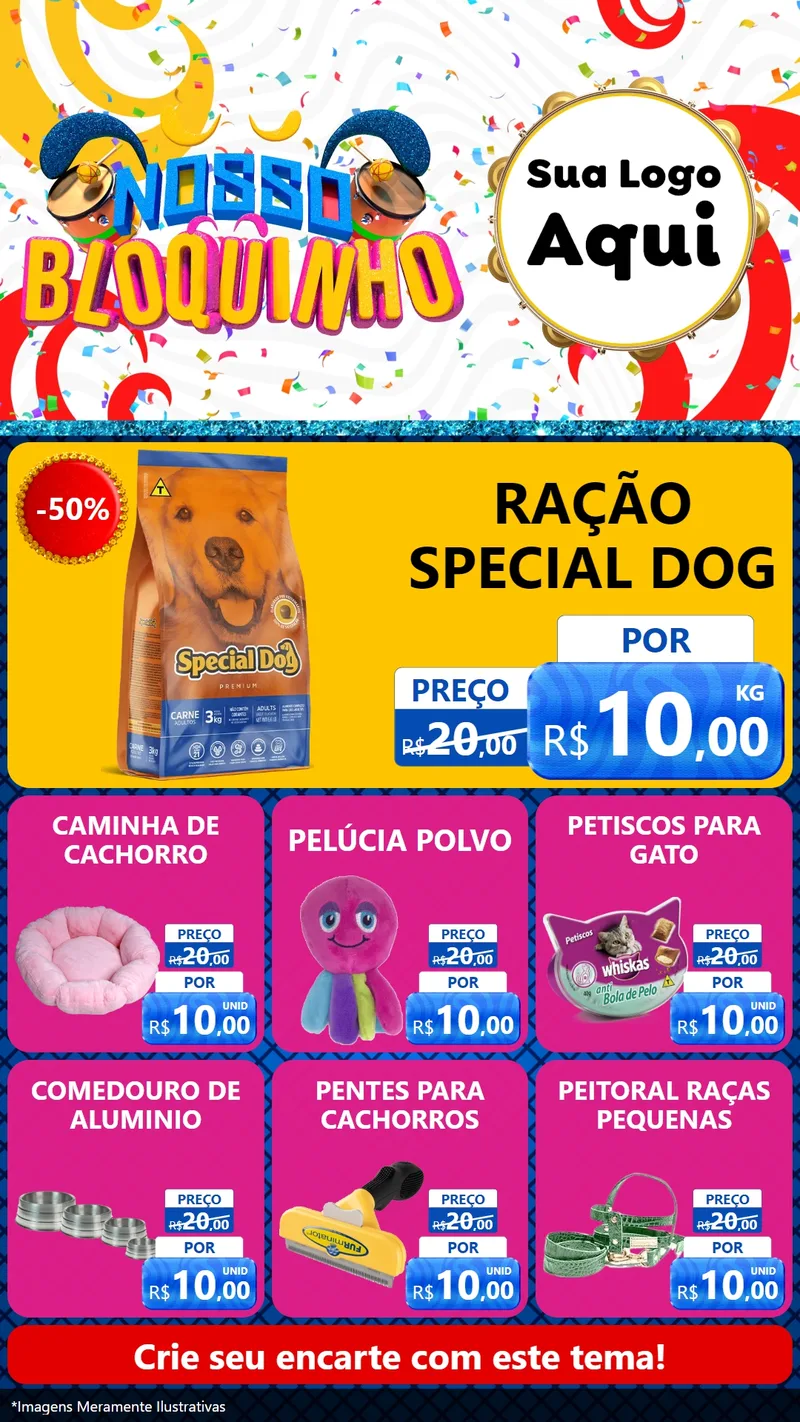 Modelo de Rede Social para Stories com o tema Nosso Bloquinho para Pet Shop
