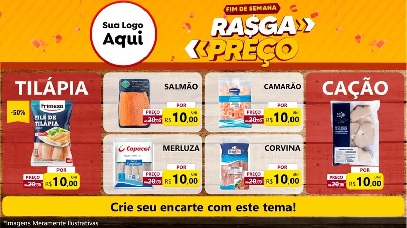 Modelo de TV para TV Horizontal com o tema Fim de Semana Rasga Preços para Peixaria