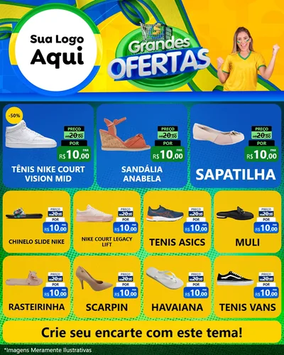 Modelo de Rede Social para Feed Instagram com o tema Grandes Ofertas para Calçados