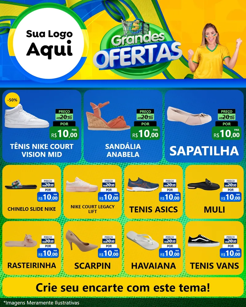 Modelo de Rede Social para Feed Instagram com o tema Grandes Ofertas para Calçados