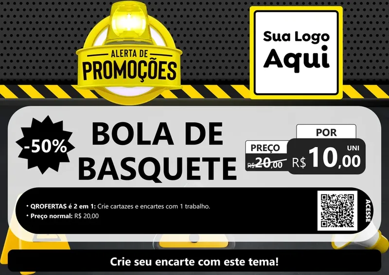 Modelo de Cartaz para Cartaz A4 Horizontal com o tema Alerta de Promoções para Artigos Esportivos