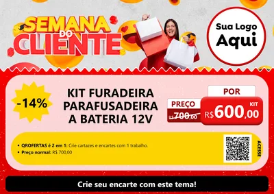 Modelo de Cartaz para Cartaz A4 Horizontal com o tema Semana do Cliente para Maquinas e Ferramentas