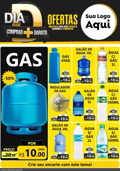 Modelo de Encarte para Encarte A4 Vertical com o tema Dia D Mais Economia para Água e gás