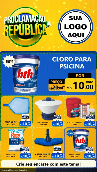 Modelo de Rede Social para Stories com o tema Proclamação da República para Produtos para Piscina