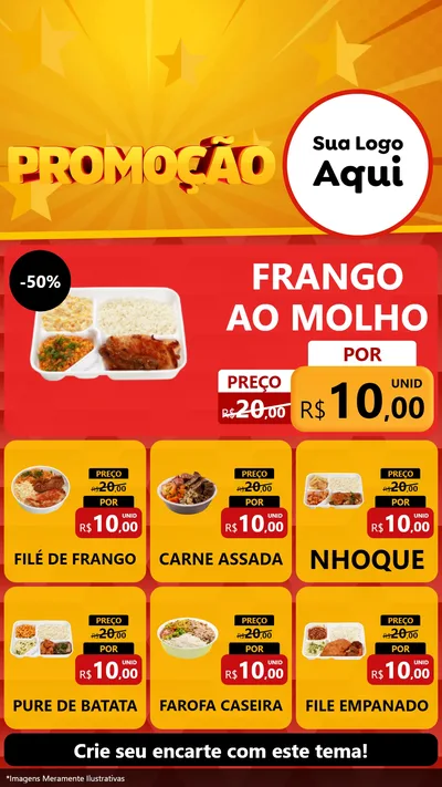 Modelo de Rede Social para Stories com o tema Promoção para Restaurante
