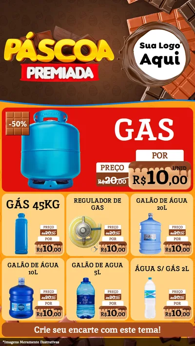 Modelo de Rede Social para Stories com o tema Páscoa Premiada para Água e gás