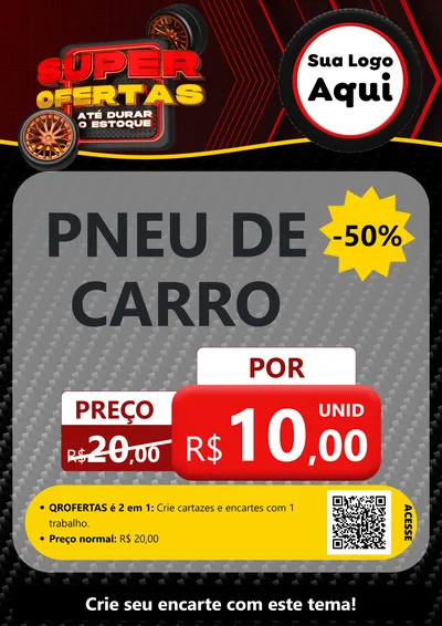 Modelo de Cartaz para Cartaz A4 Vertical com o tema Super Ofertas Até Durar o Estoque para Auto peças