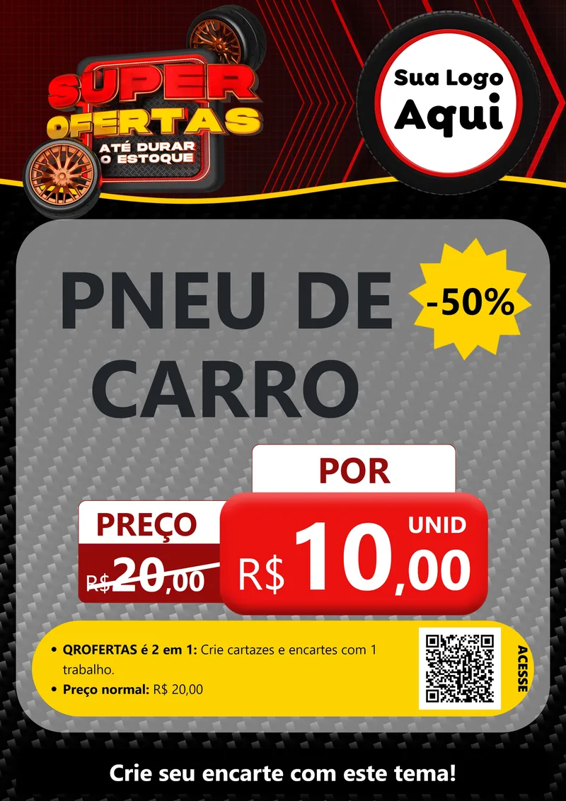 Modelo de Cartaz para Cartaz A4 Vertical com o tema Super Ofertas Até Durar o Estoque para Auto peças