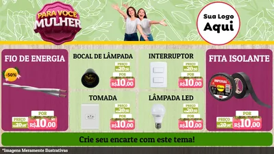 Modelo de TV para TV Horizontal com o tema Para Você Mulher para Materiais Elétricos