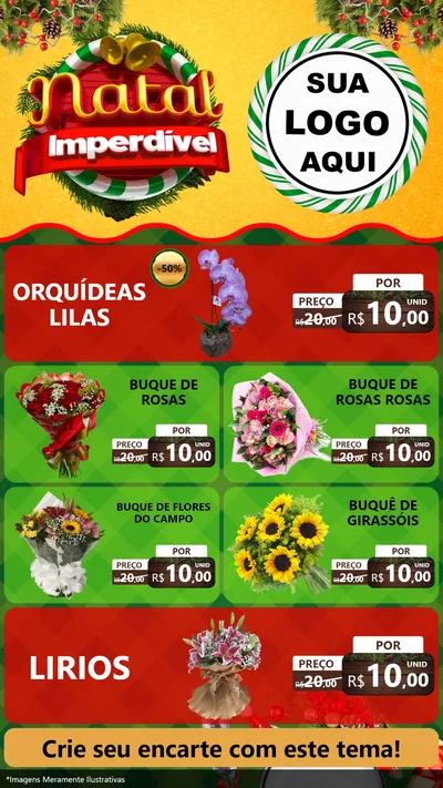 Modelo de TV para TV Vertical com o tema Natal Imperdível para Floricultura e jardim