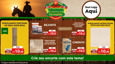 Modelo de TV para TV Horizontal com o tema Especial Semana Farroupilha para Pisos e revestimentos
