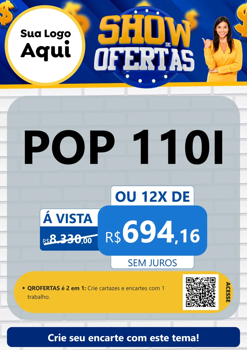 Modelo de Cartaz para Cartaz A4 Vertical com o tema Show de Ofertas para Concessionaria de Motos