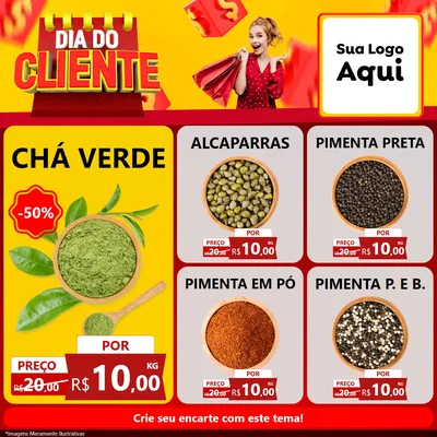 Modelo de Rede Social para Feed Facebook com o tema Dia do Cliente para Produtos Naturais